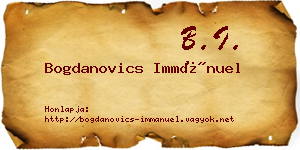 Bogdanovics Immánuel névjegykártya